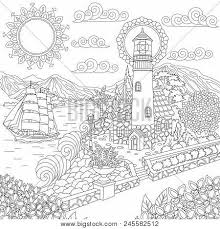 Free printable ocean coloring pages or under the sea coloring pages. Lighthouse On Sea Vector Photo Free Trial Bigstock
