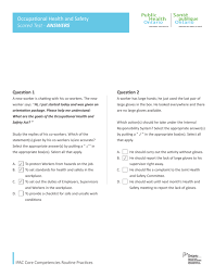 This practice gives the company several ways to receive feedback; Occupational Health And Safety Scored Test