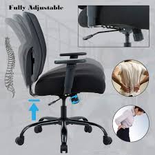 Big And Tall Office Chair 400lbs Cheap Desk Chair Mesh Computer Chair With Lumbar Support Wide Seat Adjust Arms Rolling Swivel High Back Task Executive Ergonomi