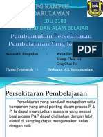 Pembentukan Persekitaran Pembelajaran Yang Kondusif