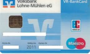 Bank Card Volksbank Volksbank Lohne Muhlen Eg Germany Federal Republic Col De Ms 0117