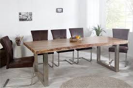 Table A Manger De 220 Cm En Bois D Acacia Non Traite Et Pieds En Metal Table De Salle A Manger Bois Salle A Manger Bois Salle A Manger Verre