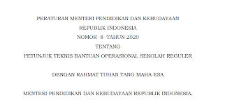 Maybe you would like to learn more about one of these? Permendikbud Nomor 8 Tahun 2020 Tentang Juknis Bos Tahun 2020 Osnipa
