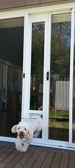 Available in both white and transparent, both models blend. Dog Door For Sliding Door