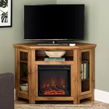Walker Edison White Oak Corner Fireplace Tv Stand For Tvs Up To 55 Walmart Com Walmart Com Cables and jacks are located there.
