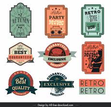 A variety of sizes and styles are available. Label Templates Retro Colored Design Various Shapes Free Vector In Adobe Illustrator Ai Ai Format Encapsulated Postscript Eps Eps Format Format For Free Download 5 53mb