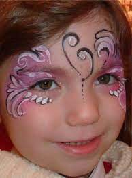 Simple Pink Swirls Kids Face Paint Eye Face Painting Face Painting Face Painting Designs