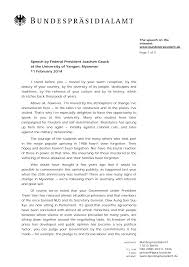 President biden's inauguration speech in full. Http Www Bundespraesident De Shareddocs Downloads En Downloads 140211 Besuch Myanmar Uni Rede Pdf Blob Publicationfile