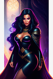 Lexica - The dark queen from battletoads commanding to her minions, hand on  hip, long black hair, cape, jen bartel, high detailed illustration