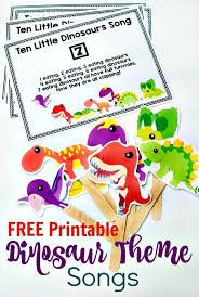 Free 10 Little Dinosaur Song Printable With New Lyrics And Counting Puppets Dinosaur Activities Preschool Dinosaur Theme Preschool Dinosaur Activities