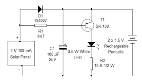 The transistor is the only active component which is positioned as a switch for preventing the battery voltage from reaching the connected leds during day time. Mini Solar Light Home Utility Circuit 5 Mohan S Electronics Blog