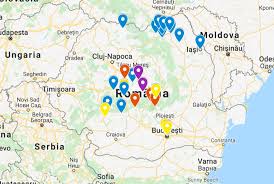Dati zoom pentru a vedea mai bine un anumit punct de inters de pe harta rutiera cu obiective turistice naturale. Harta Cu Obiective Turistice Din Romania
