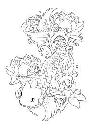 A beautiful adult coloring book of koi fish designs of various styles that range from simpler to more complex for all levels of coloring enthusiasts. Realistic Japanese Koi Koi Fish Coloring Pages Novocom Top