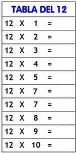 Tabla Del 12 Tablas De Multiplicar Hacer Tablas Tablas De Multiplicacion