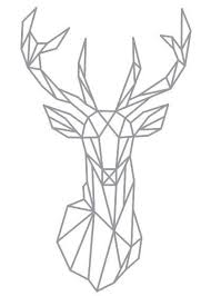 Geometric Deer Head Wall Sticker Ciervo Geometrico Animales Geometricos Arte De Pared De Vinilo