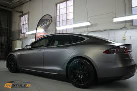 Matte Charcoal Gray Tesla Tesla Electric Car Tesla Tesla Car