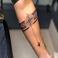 Komstec Compass With Airplane Hand Band Tattoo For Male And Female  Temporary Tattoo Sticker : Amazon.in: Beauty