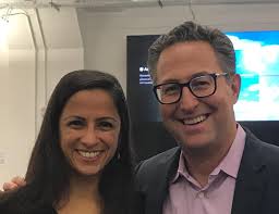Our Jetzy CEO Shama Zehra with Jeff Glueck, CEO Foursquare. His comment  that he likes “Jetzy” name made her smile #techCEO #jetzylife #sexyname  #coolbrand
