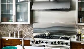 This sleek backsplash is an accessory that can be used with many 30 w ranges or cooktops; Inspiration From Kitchens With Stainless Steel Backsplashes