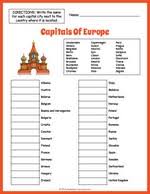 A colourful set of printable cards featuring all of the major activities, subjects and areas of learning covered in reception and key stage 1. Capitals Of South America Geography Worksheet