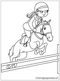 Humans have been riding horses and using them for work for millennia. Jumping Horse With Girl Coloring Pages Horse Coloring Pages Coloring Pages For Kids And Adults