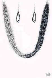 Black And Silver Ring Paparazzi Flashy Fashion Blue Necklace Paparazzi Silver Fashion Blue Necklace Flashy Fashion