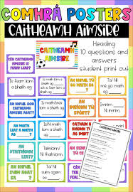 Caitheamh Aimsire Comhra Posters Irish Language Gaeilge Gaelic Words