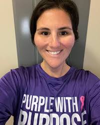 Dana Casser, who runs Cups for a Cause DV in support of local DV agencies,  is Purple with a Purpose