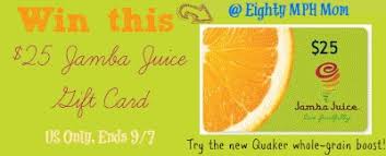 Jamba juice is a health company that provides online access to all gift card holders to check their in fact jamba juice company is a restaurant retailer headquartered in frisco, texas, with over 875 enter your gift card number from your card. Jamba Juice New Quaker Whole Grains Boost