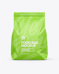 Download Kraft Food Bag Mockup Front View In Bag Sack Mockups On Yellow Images Object Mockups