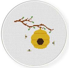 Lori holt of bee in my bonnet with it's sew emma. Hanging Beehive Cross Stitch Pattern Cross Stitch Simple Cross Stitch Cross Stitch Designs