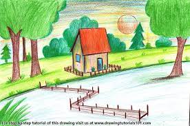 Mangoes are produced in summer season. Learn How To Draw Summer Season Scenery Summer Season Step By Step Drawing Tutorials