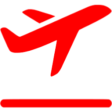 Red airplane takeoff icon - Free red airplane icons