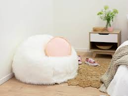Bean bags are a fantastic home accessory to have as you can create additional seating space while at the same our bean bags come in a range of colours including white, black, blue, grey, pink, purple, green and more. Immy Faux Fur Bean Bag Cover White Mocka Kids Furniture