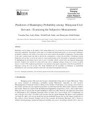 October 13, 2019 admin travel. Pdf Predictors Of Bankruptcy Probability Among Malaysian Civil Servants Examining The Subjective Measurement