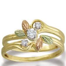 Look super stunning in this exquisite wedding couple's ring set made of one of the most exotic of gold.its an alternative to solid real a wedding ring or wedding band is a finger ring that indicates that its wearer is married. Black Hills Gold Diamond 14 Wedding Ring Set