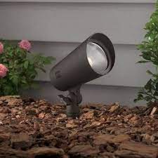 Portfolio 290 Lumen 6 Watt Textured Bronze Low Voltage Led Spot Light Kit Lowes Com Outdoor Lighting Outdoor Bulbs Led Spotlight