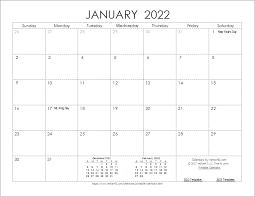 Landscape orientation (horizontal), years stacked. 2022 Calendar Templates And Images