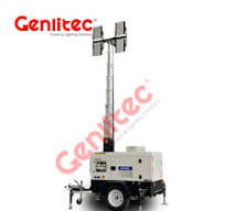 7.2kw Menara Cahaya Generator Diesel Perkins dengan 8.5m Mast Angkat  Hidrolik