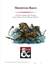 Monstrous Races Dungeon Masters Guild Drivethrurpg Com