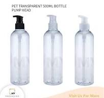 TRANSPARENT PET BOTTLE 500ML + SPIN / FLIP / PRESS CAP ...
