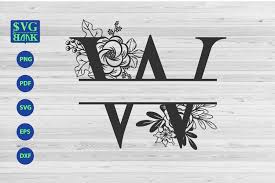 Download Split Monogram Letter W Svg Alphabet Floral Initial Logo W 471022 Cut Files Design Bundles