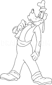 On the top, left side of the circle, draw a smaller arc for the pinky finger. How To Draw Goofy Step By Step Drawing Guide By Dawn Dragoart Com