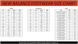 New Balance Shoe Size Chart Us