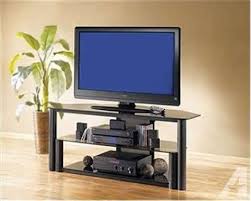 Heavy Duty Black Glass Metal Tv Stand Excellent Tv