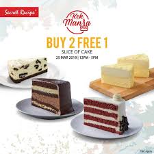 Enjoy secret recipe cake price 2021. Secret Recipe Buy 2 Free 1 Slice Of Cake 25 March 2019