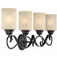 Revel Villa 31 Traditional 4 Light Vanity Bathroom Light Amber Glass Shades Oil Rubbed Bronze Finish Bathroom Lighting Glass Shades Lighting Ceiling Fans