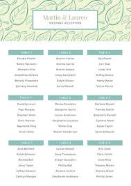Blue Leaves Pattern Wedding Seating Chart Templates By Canva