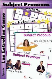 Use This Review Game To Practice Subject Pronouns In Different Situations Illustrated Wit Spanish Subject Pronouns Vocab Activities Spanish Learning Activities