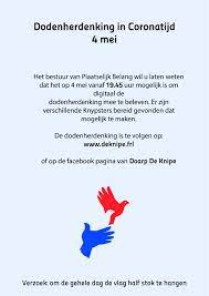 Fotocollage van de bijdrage van onze leden aan #dodenherdenking2020, waarbij het signaal taptoe en het wilhelmus overal in schalkwijk. Dodenherdenking 4 Mei 2020 De Knipe